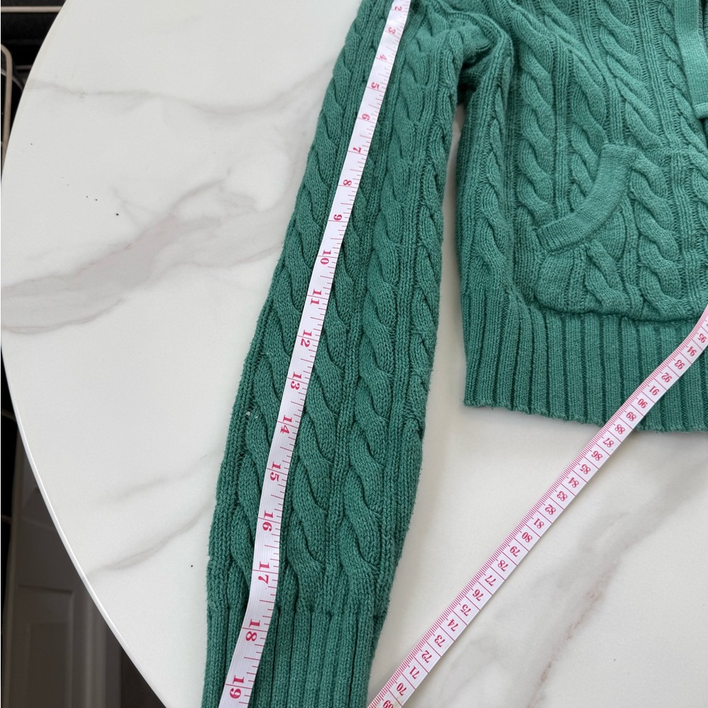 American Eagle Outfitters Green Hooded Cardigan - Picture 7 of 7
